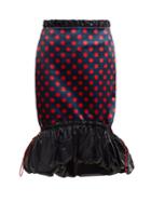 Mary Katrantzou Hazel Polka-dot Print Satin Skirt