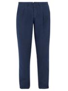 Matchesfashion.com 120% Lino - Mid Rise Linen Trousers - Mens - Dark Navy