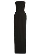 Saint Laurent Strapless Cut-out Slit Gown
