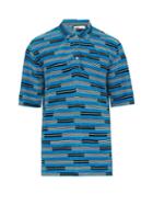 Matchesfashion.com Gmbh - Olof Striped Pliss Polo Shirt - Mens - Blue