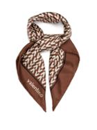 Matchesfashion.com Valentino - Logo Print Silk Scarf - Womens - Brown