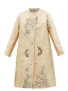 By Walid - Tanita Floral-embroidered Vintage Silk Coat - Womens - Ivory Multi