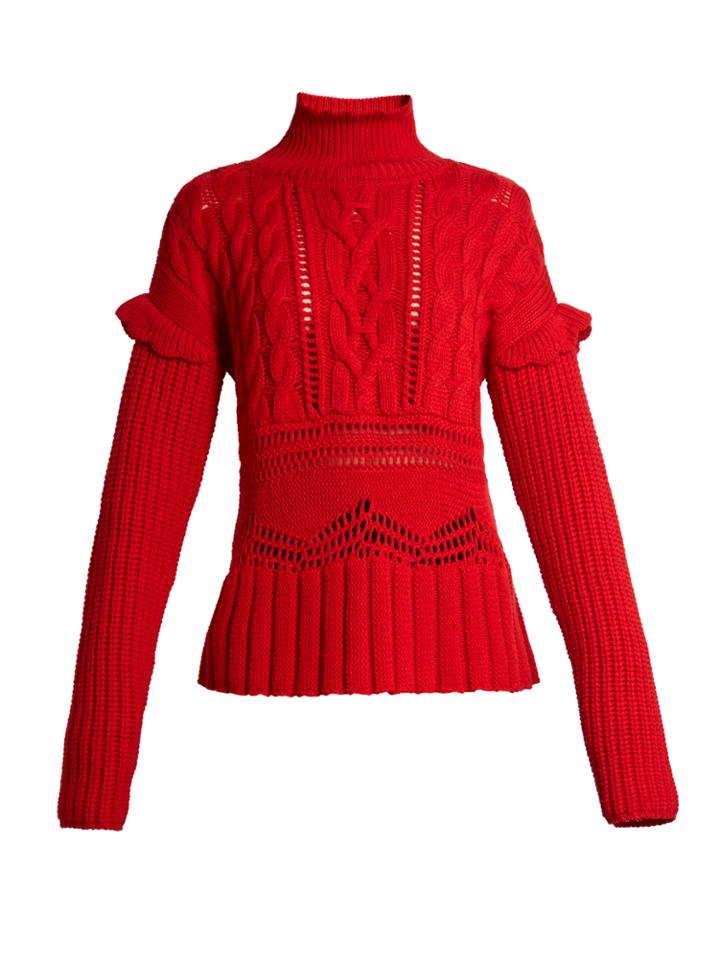 Altuzarra Prelude Funnel-neck Cable-knit Sweater