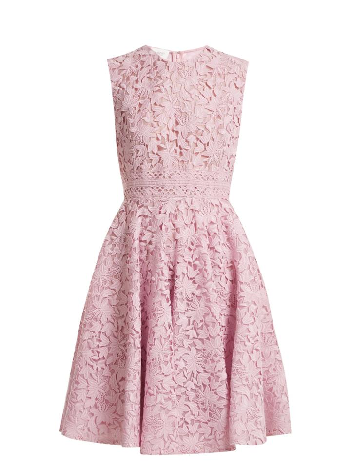 Giambattista Valli Sleeveless Floral Macram-lace Cotton-blend Dress