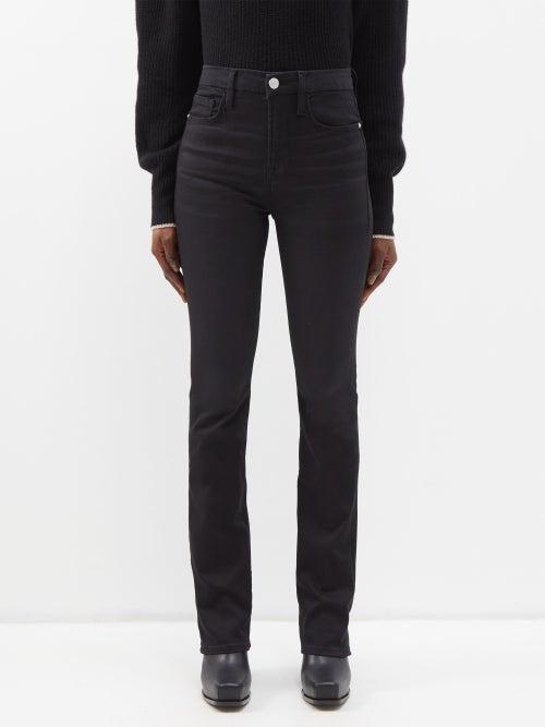 Frame - High-rise Slim-leg Jeans - Womens - Black