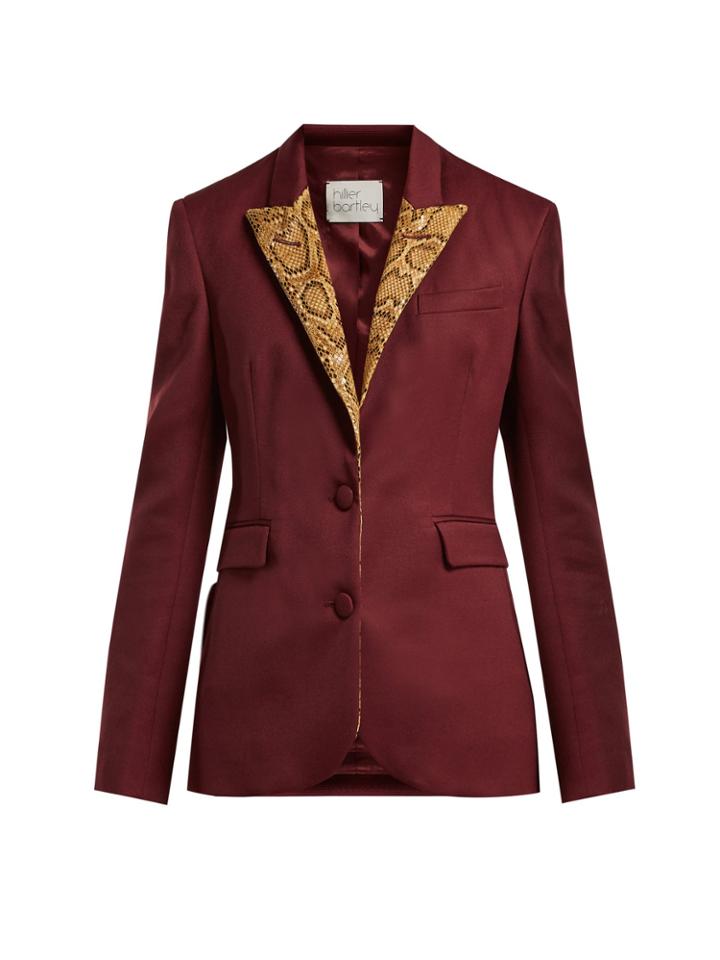 Hillier Bartley Single-breasted Python-effect Blazer