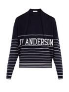 Matchesfashion.com Jw Anderson - Logo Knitted Jumper - Mens - Navy