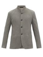 Matchesfashion.com Giorgio Armani - Single-breasted Seersucker Blazer - Mens - Grey