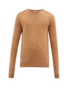 Matchesfashion.com Bottega Veneta - Monogram-intarsia Cashmere Sweater - Mens - Camel