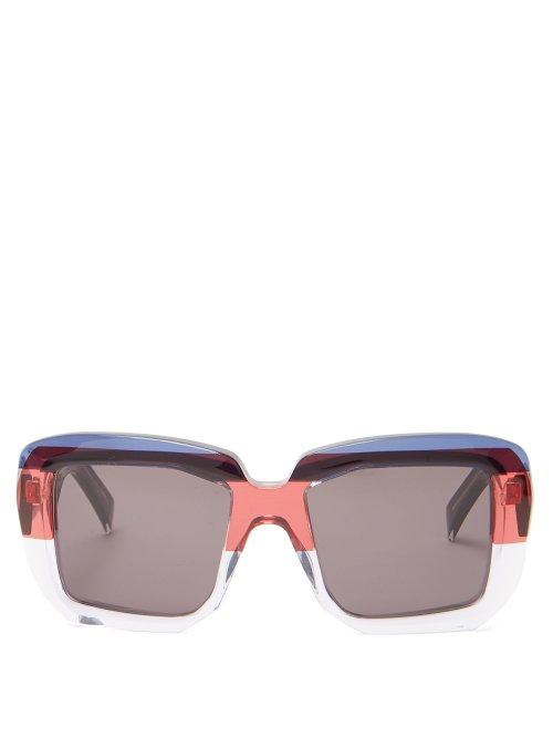 Matchesfashion.com Marni - Rothko Square Frame Sunglasses - Womens - Blue Multi