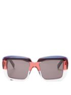 Matchesfashion.com Marni - Rothko Square Frame Sunglasses - Womens - Blue Multi