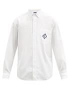 Matchesfashion.com Ralph Lauren Purple Label - Philip Logo-embroidered Cotton-poplin Shirt - Mens - White