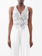 Etro - Paisley-print Print Twill Waistcoat - Womens - White