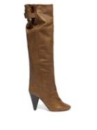 Matchesfashion.com Isabel Marant - Lacine Over The Knee Leather Boots - Womens - Khaki