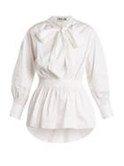 Matchesfashion.com Teija - Tie Neck Cotton Top - Womens - White