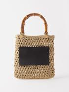 Jil Sander - Bamboo-handle Small Cotton And Leather Tote Bag - Womens - Beige