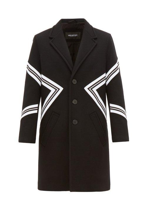 Matchesfashion.com Neil Barrett - Modernist Single Breasted Wool Blend Coat - Mens - Black