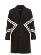 Matchesfashion.com Neil Barrett - Modernist Single Breasted Wool Blend Coat - Mens - Black