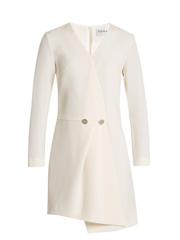 Osman Theresia Wool-crepe Asymmetric Dress