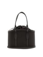 Matchesfashion.com Hunting Season - The Basket Leather-trimmed Satin Bag - Womens - Black