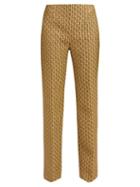 Matchesfashion.com Prada - Lam Geometric Jacquard Trousers - Womens - Green Multi