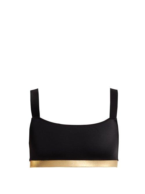 Matchesfashion.com Solid & Striped - The Madison Bikini Top - Womens - Black Gold