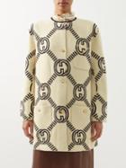 Gucci - Reversible Gg-jacquard Wool-blend Cardigan - Womens - Ivory Multi
