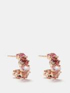 Suzanne Kalan - Diamond, Topaz & 18kt Rose-gold Hoop Earrings - Womens - Pink Multi