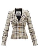 Vivienne Westwood - Drunken Tailor Check Wool-fresco Suit Jacket - Womens - Beige Multi