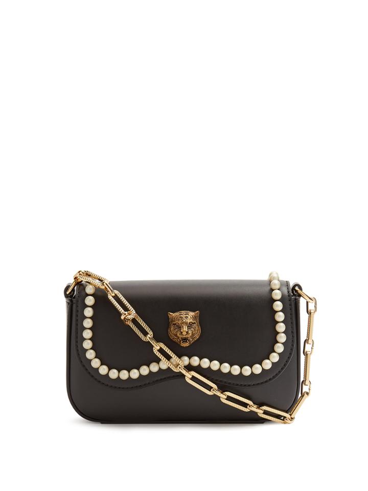 Gucci Broadway Faux-pearl Embellished Tiger Bag