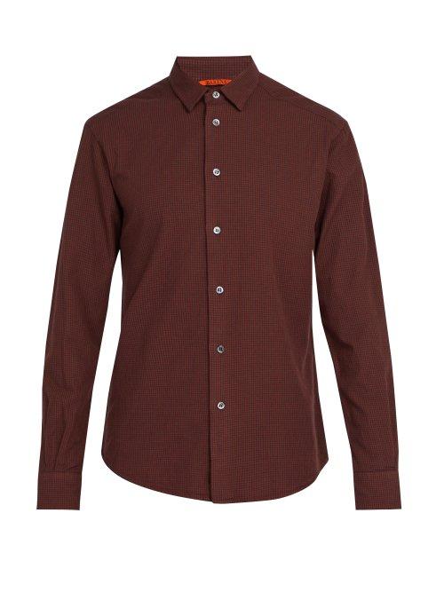 Matchesfashion.com Barena Venezia - Coppi Checked Cotton Flannel Shirt - Mens - Burgundy