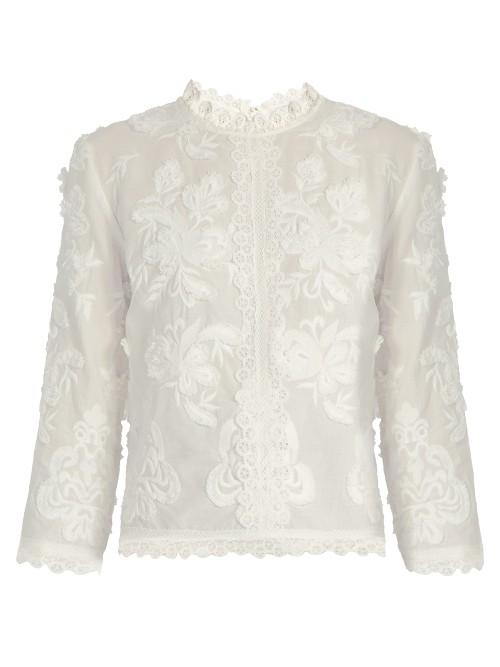 Vanessa Bruno Fabago Embroidered Cotton-voile Top