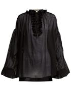Matchesfashion.com Saint Laurent - Tassel Trimmed Wool Top - Womens - Black