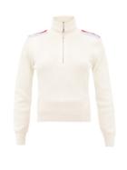 Matchesfashion.com Cordova - Re Shoulder-stripe Quarter-zip Wool Sweater - Womens - Cream