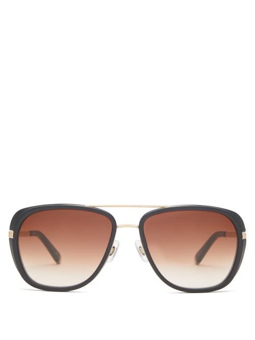 Matchesfashion.com Matsuda - M3023 Aviator Acetate Sunglasses - Mens - Brown