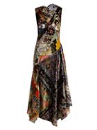 Matchesfashion.com Erdem - Reza Floral Print Velvet Gown - Womens - Multi