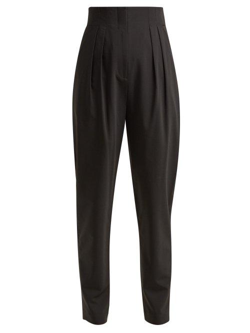 Matchesfashion.com Tibi - Yasmeen Pleated High Rise Trousers - Womens - Black
