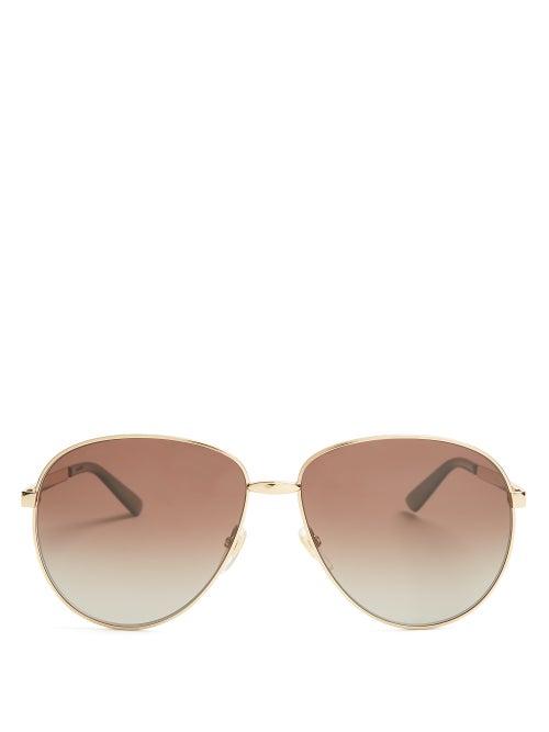 Gucci - Aviator Metal Sunglasses - Mens - Gold