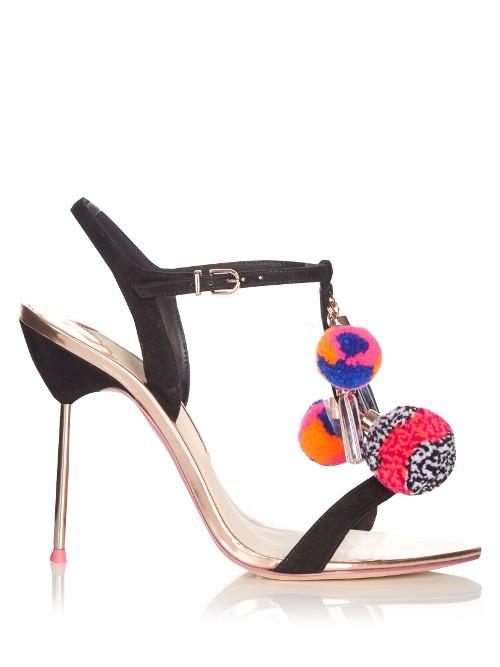 Sophia Webster Layla Pompom Embellished Leather Sandals