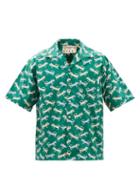 Marni - Cat-print Cotton Short-sleeved Shirt - Mens - Emerald