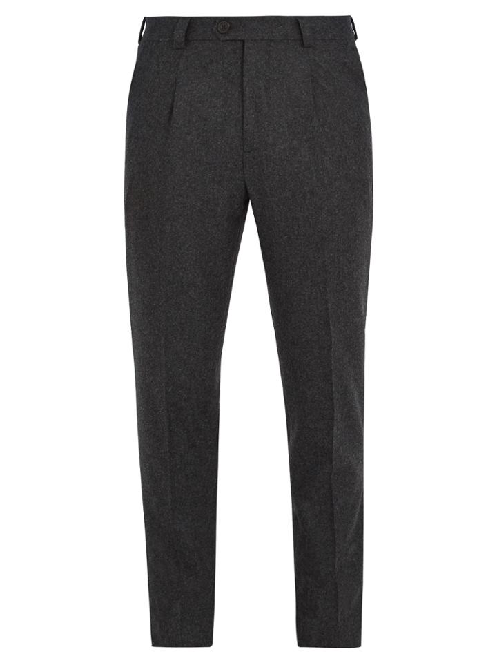 Brunello Cucinelli Leisure-fit Flannel-wool Trousers