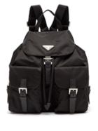 Matchesfashion.com Prada - Classic Leather Trimmed Nylon Backpack - Womens - Black