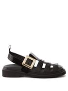 Roger Vivier - Viv Rangers Patent-leather Sandals - Womens - Black