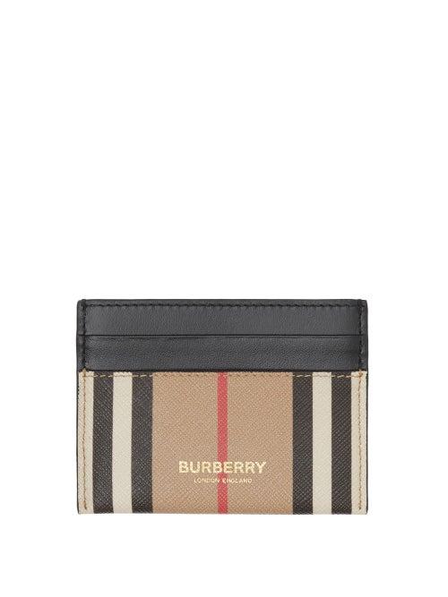 Matchesfashion.com Burberry - Sandon Icon-stripe Leather Cardholder - Womens - Beige Multi