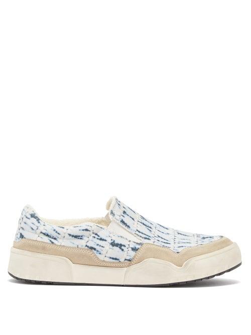 Matchesfashion.com Isabel Marant - Delleh Tie-dye Canvas Slip-on Trainers - Mens - Blue