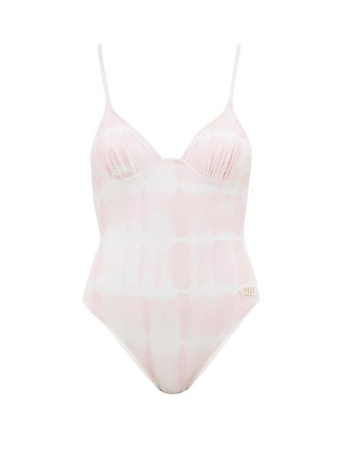 Matchesfashion.com Solid & Striped - The Olympia Tie-dye Swimsuit - Womens - Light Pink