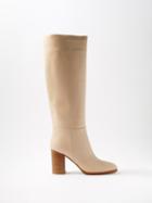 Gianvito Rossi - Santiago 85 Leather Knee-high Boots - Womens - Beige