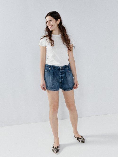 Raey - Denim Shorts - Womens - Dark Indigo