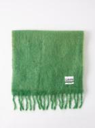 Ganni - Gradient Recycled Mohair-blend Scarf - Womens - Green Multi