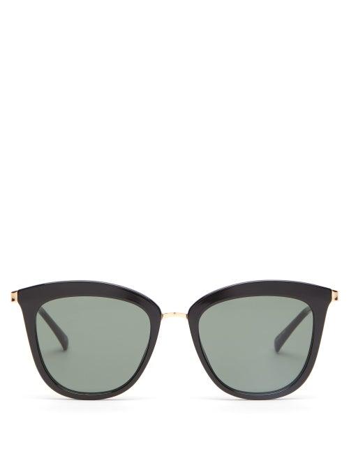 Matchesfashion.com Le Specs - Caliente Oversized Cat Eye Sunglasses - Womens - Black